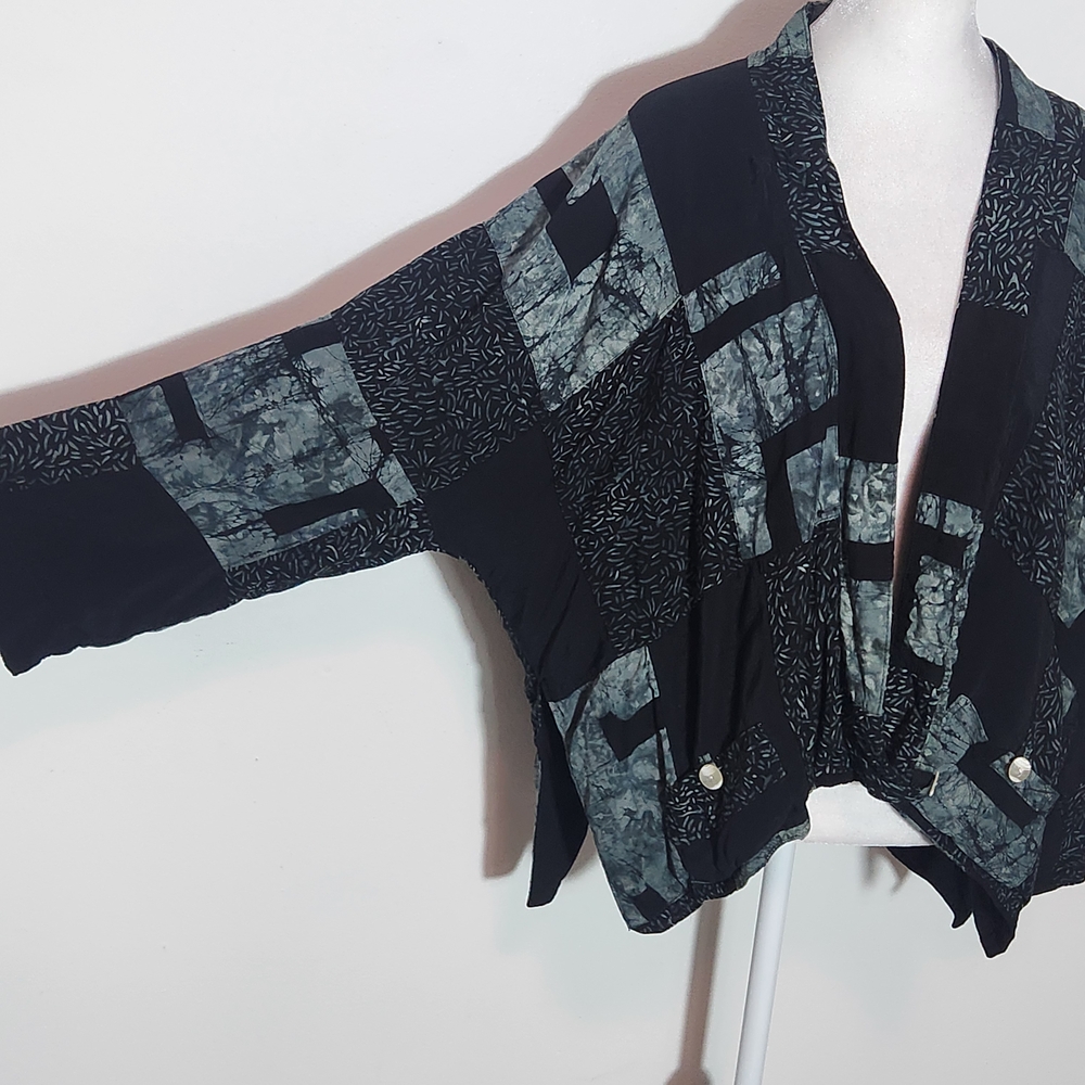 Lyng Black Patchwork Jacket Cardigan One Size Uni… - image 7